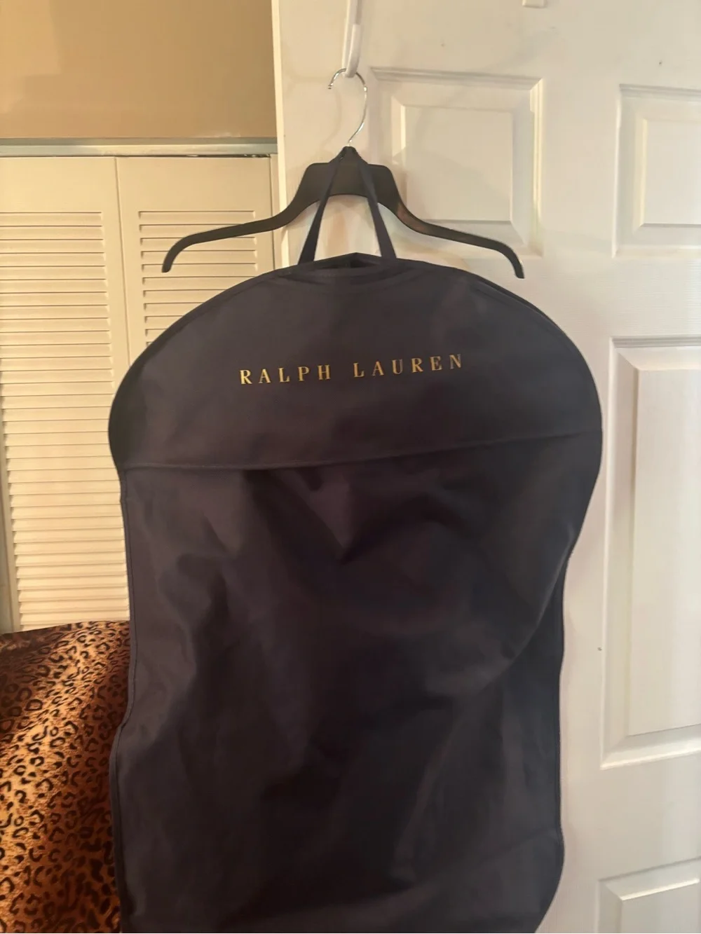 Ralph Lauren Black Travel Garment Bag with Gold Logo